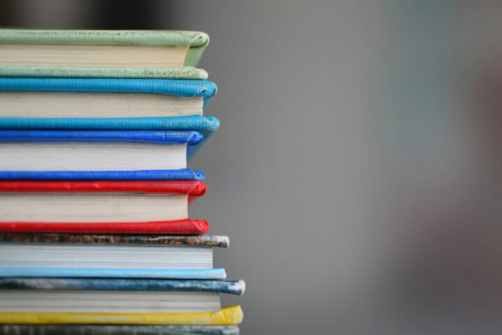 A collection of books representing artificial intelligence education