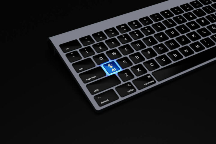 AI chatbot on keyboard