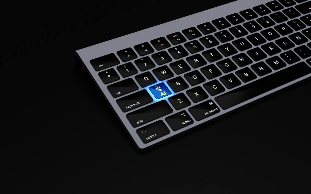 AI chatbot on keyboard
