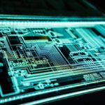Teal LED panel symbolizing cybersecurity and AI protection